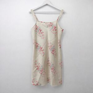 PINK K Ivory Slip Dress Mini Nightgown Floral Dainty Bridal Lounge
